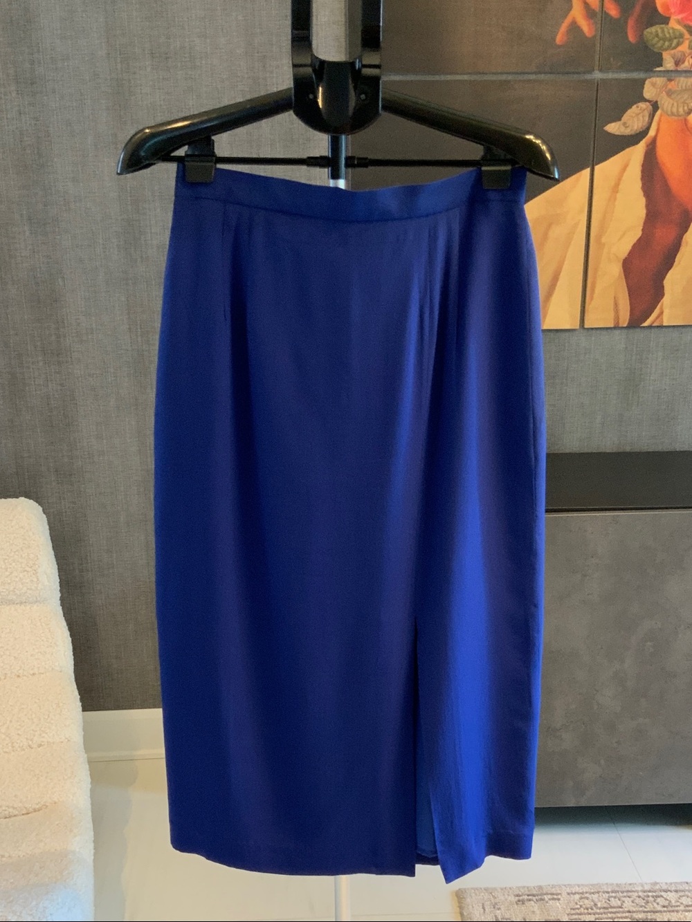 Adrianna Papell Royal Blue Silk Pencil Skirt 8